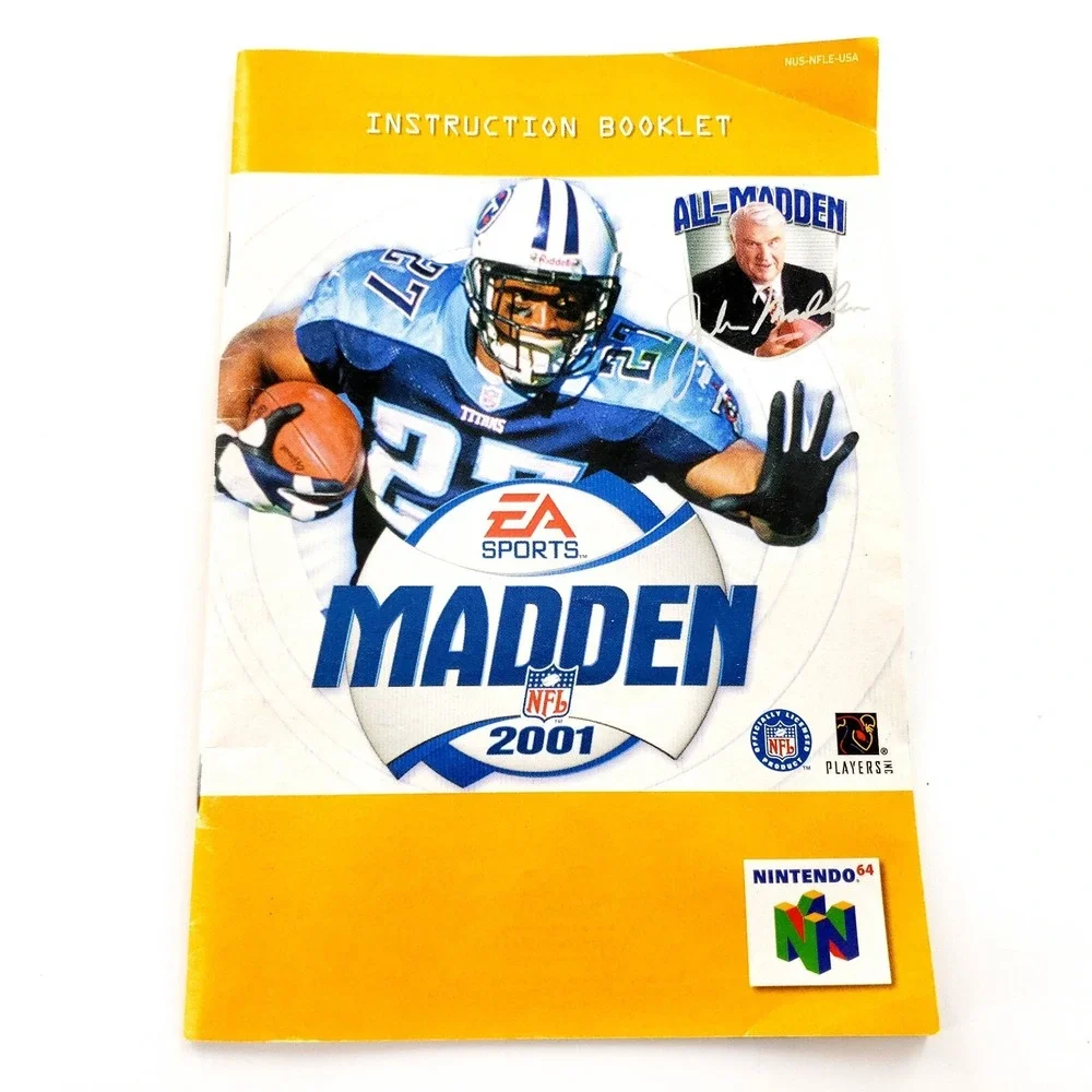 Madden NFL 2001 (Nintendo 64, 2000) Authentic w/ Manual Tested & Works